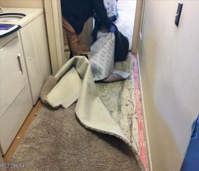 Water damage carpet removal