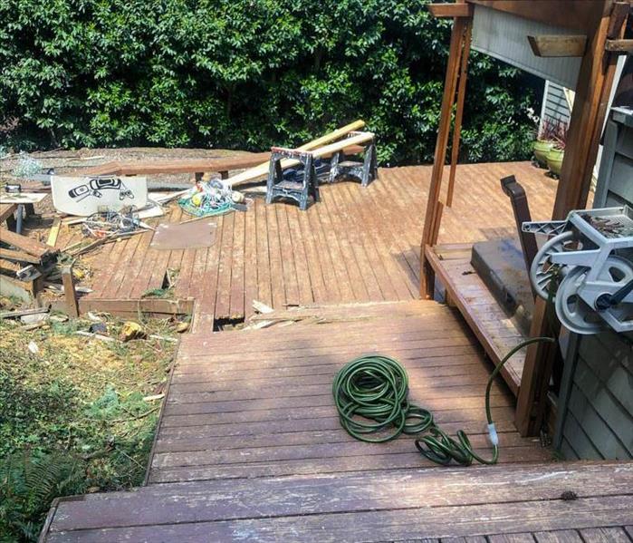 Patio storm damages